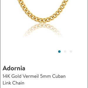 Adornia 14K vermeil 5mm Cuban link chain